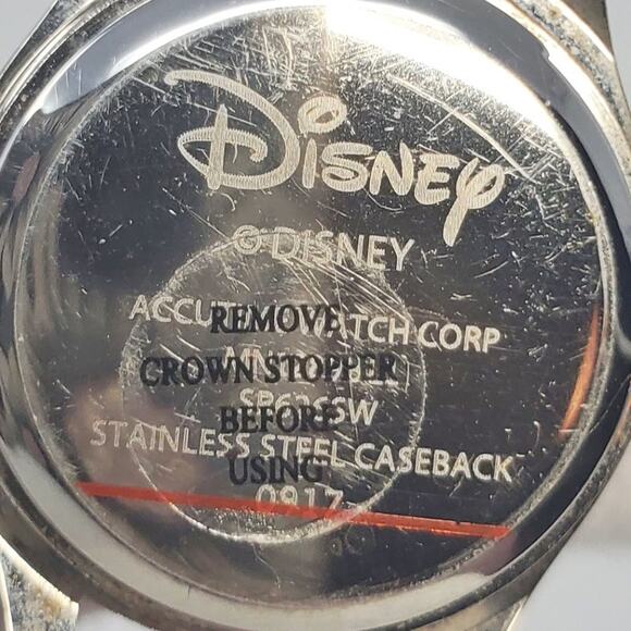 Vintage Disney Minnie Mouse Red Band Silver-toned Watch - Picture 7 of 10